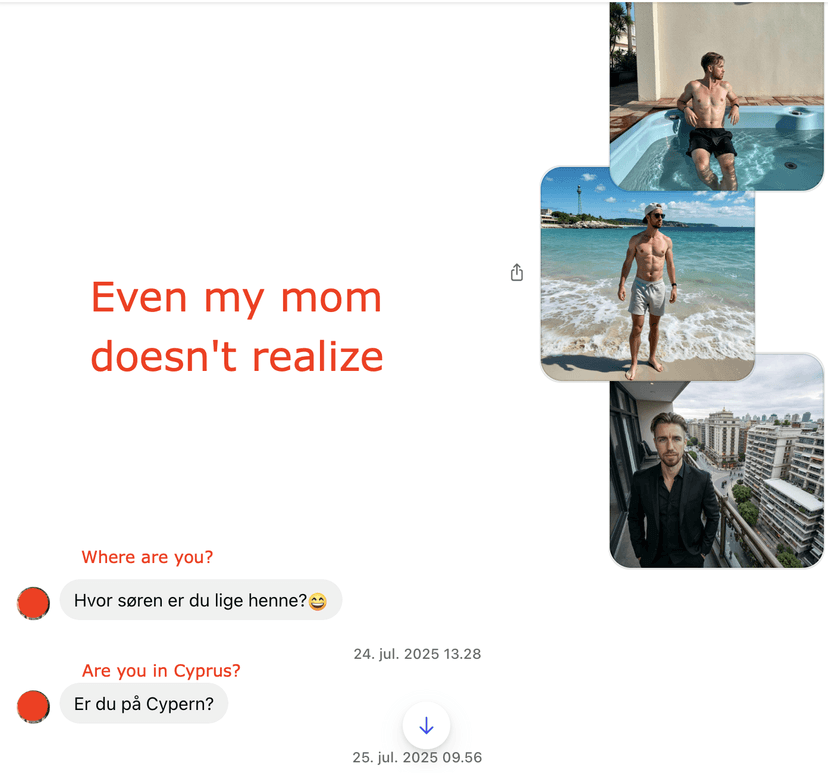 Instagram chat with family about photos